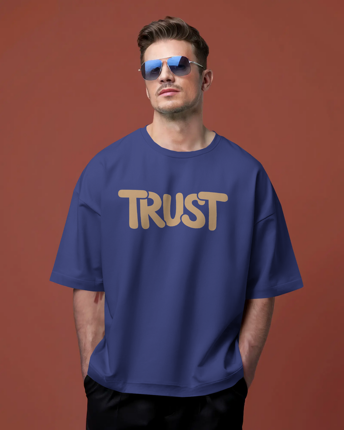 Blexee Mens Trust Gods Plan Oversized T-Shirt